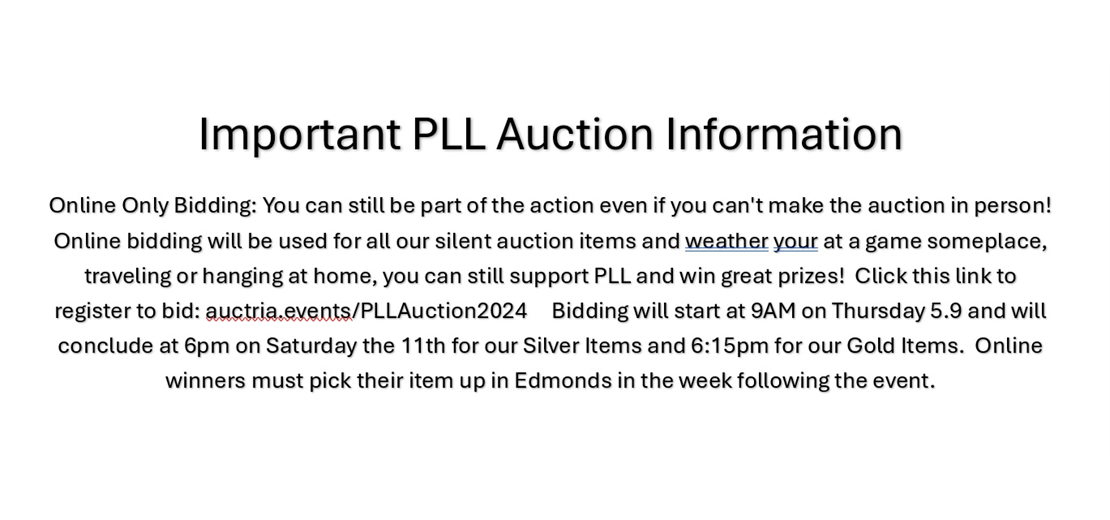 Important PLL Auction Information